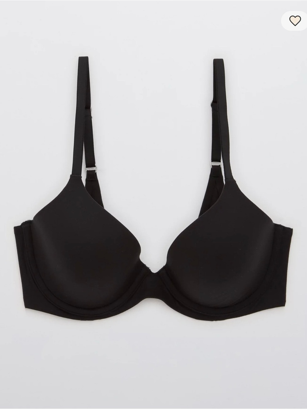 aerie Smooth Black T-Shirt Bra with Underwire